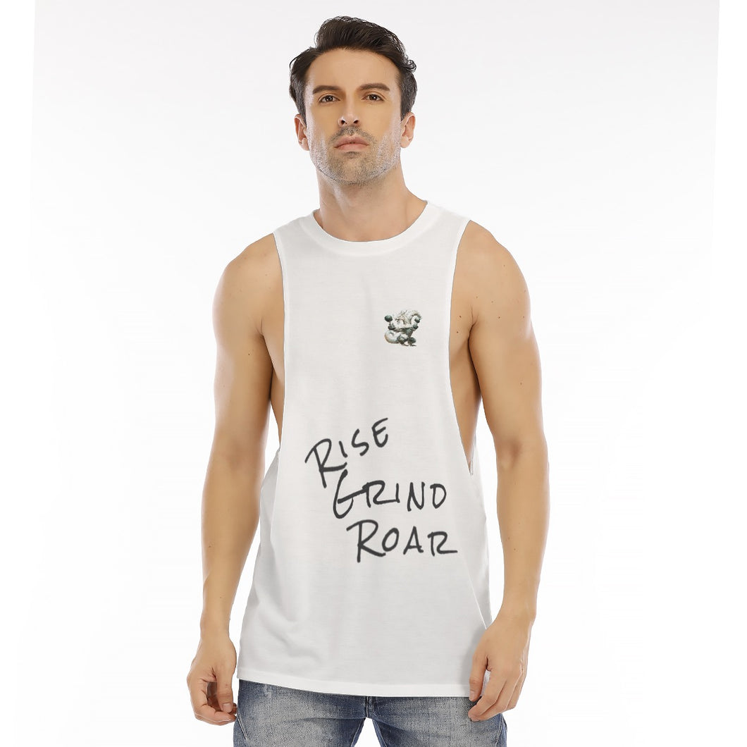 All-Over Print Men's O-neck Long Tank Top rise grind roar