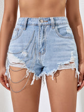 Load image into Gallery viewer, Shorts Sexy Shorts Denim Pants Street Chain Shorts Light Color Denim
