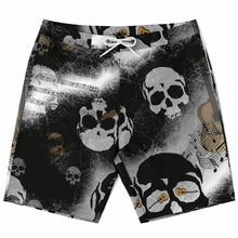 Load image into Gallery viewer, Guitarist/skull print board shorts
