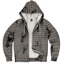 Load image into Gallery viewer, Micro fleece, zip up hoodie, Deer /guns design, print
