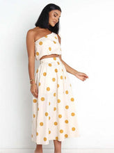 Load image into Gallery viewer, Spring Summer Classic Active Printing Polka Dot Split Casual Sheath Midi Skirt
