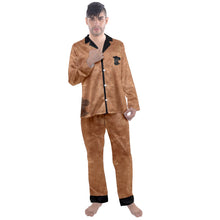 Load image into Gallery viewer, Cowboy life print Men&#39;s Long Sleeve Satin Pajamas Set
