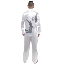 Load image into Gallery viewer, Game on basketball print Men&#39;s Long Sleeve Satin Pajamas Set
