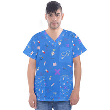 Load image into Gallery viewer, Nurse/Doctors print Men&#39;s V-Neck Scrub Top
