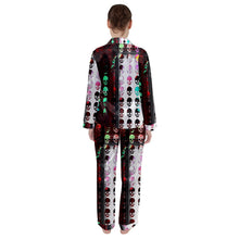 Load image into Gallery viewer, Skull print Satin Short Sleeve Pajamas Set
