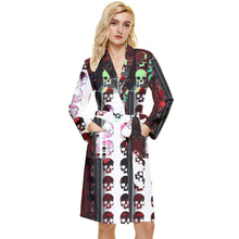 Load image into Gallery viewer, Skull print Long Sleeve Velour Robe
