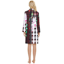 Load image into Gallery viewer, Skull print Long Sleeve Velour Robe
