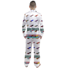 Load image into Gallery viewer, Skateboard art print boards Men&#39;s Long Sleeve Satin Pajamas Set
