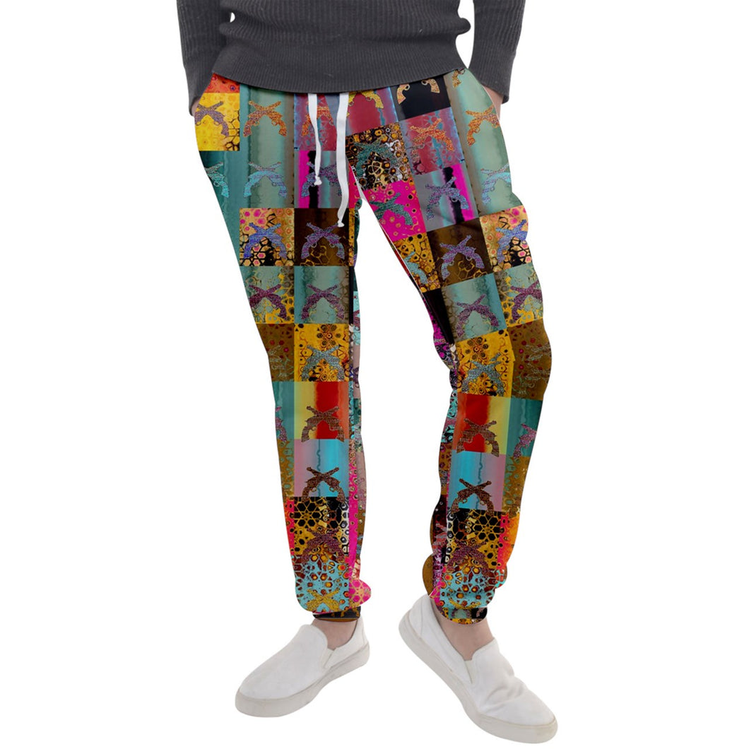Multicolored gun print abstract Men's Jogger Sweatpants