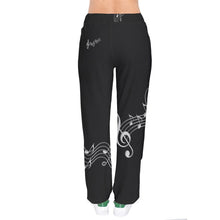 Load image into Gallery viewer, Music note print Women velvet Drawstring Pants
