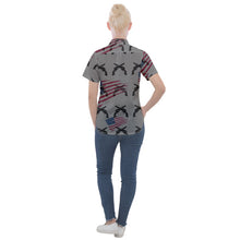 Load image into Gallery viewer, America Theme print Women&#39;s Short Sleeve Pocket Shirt
