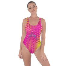 Load image into Gallery viewer, Girls n Guns pink print Layered Top Bikini Set
