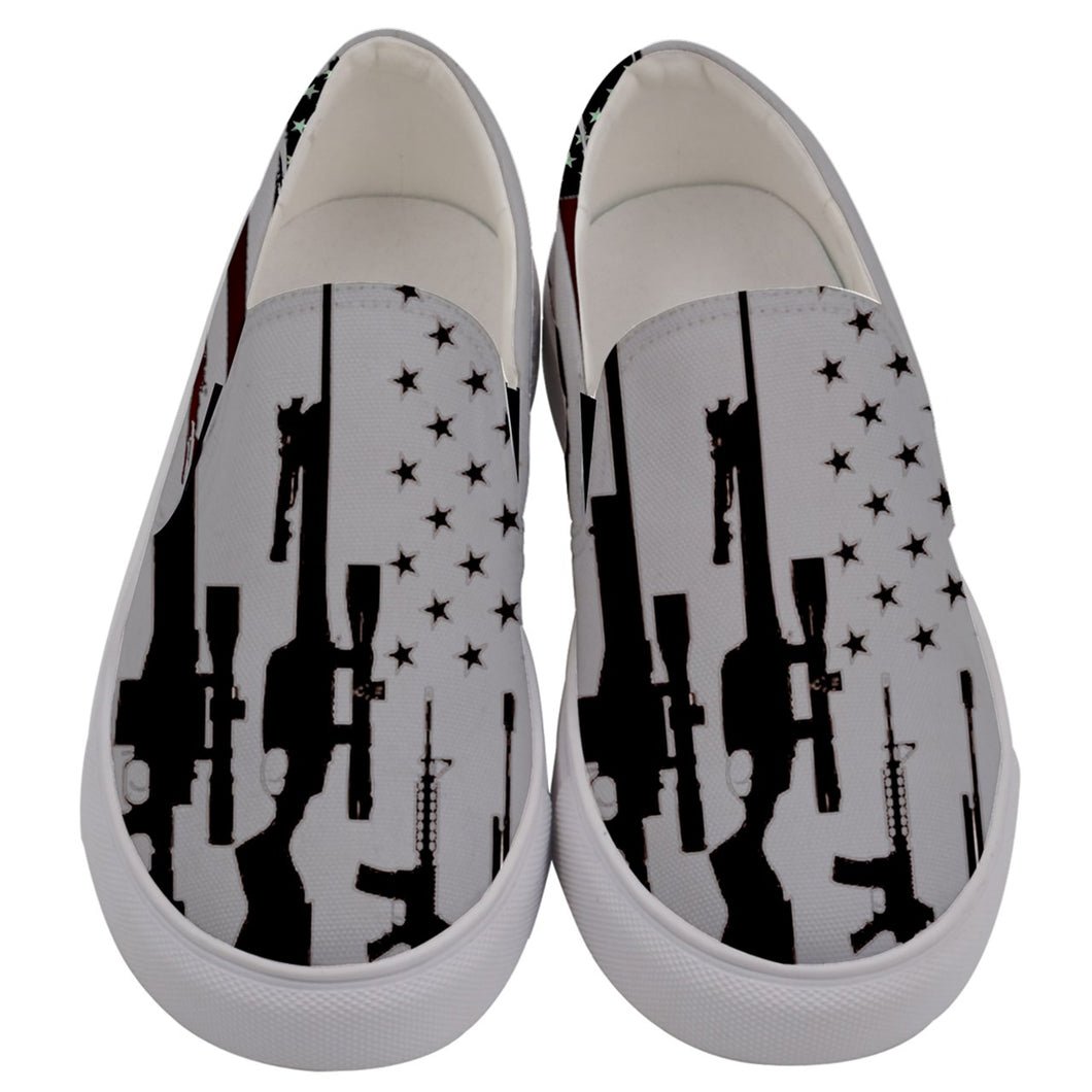 American strong print Men's Canvas Slip Ons
