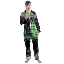 Load image into Gallery viewer, Jaxs n crown print Men&#39;s Long Sleeve Satin Pajamas Set
