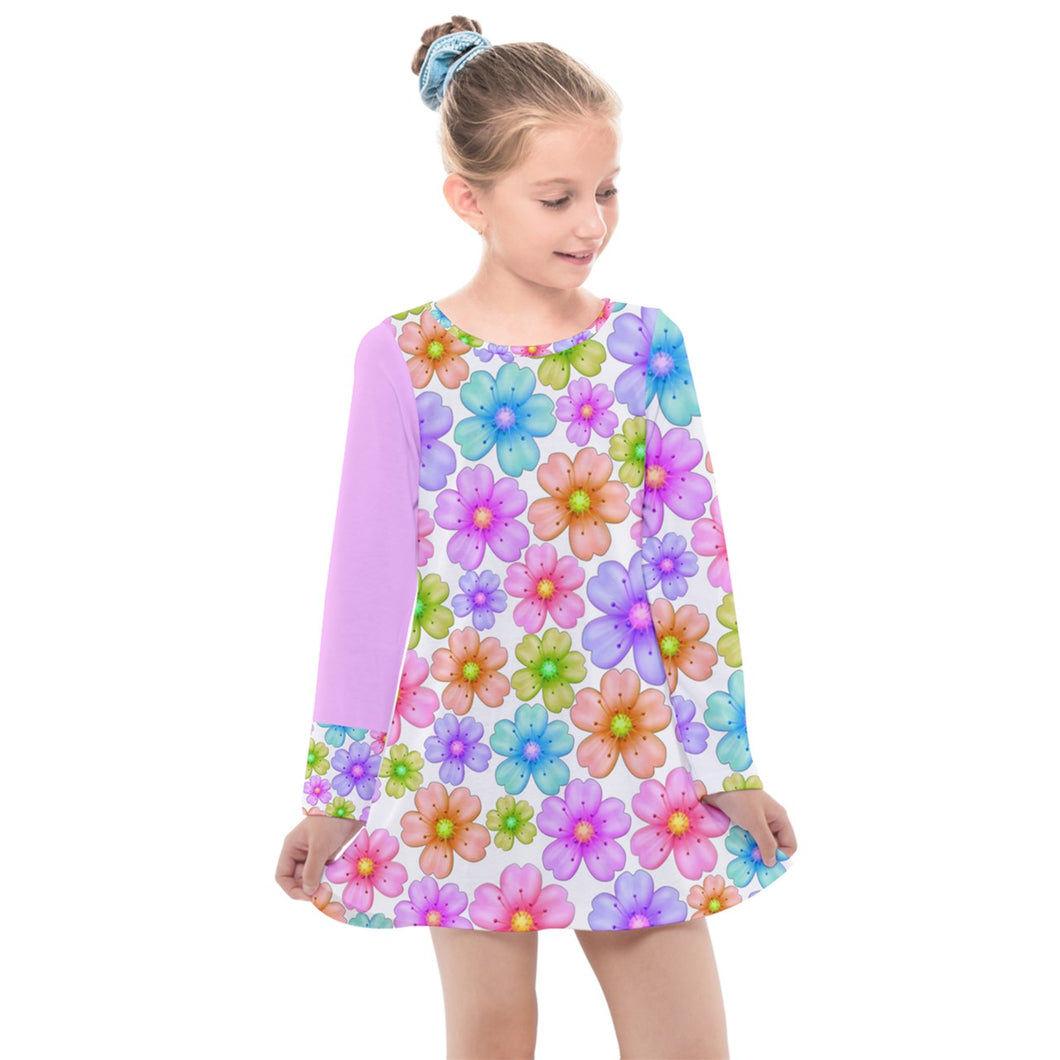 Flower print Kids' Long Sleeve Dress