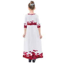 Load image into Gallery viewer, Rose petals print  Kids&#39; Quarter Sleeve Maxi Dress
