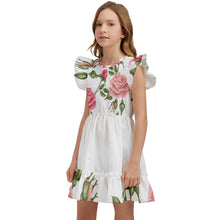 Load image into Gallery viewer, Amelia Rose pink print  Kids&#39; Winged Sleeve Dress
