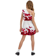 Load image into Gallery viewer, Amelia Rose red rose petals print Kids&#39; One Shoulder Party Dress
