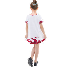 Load image into Gallery viewer, Amelia Rose red rose petals print  Kids&#39; Simple Cotton Dress
