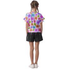 Load image into Gallery viewer, Amelia Rose flower print Kids&#39; Cut Out Flutter Sleeves

