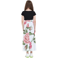 Load image into Gallery viewer, Amelia Rose lg rose print Kids&#39; Flared Maxi Skirt
