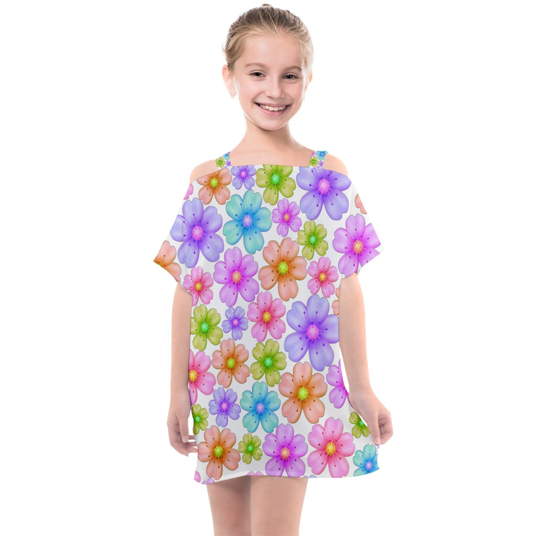 Amelia Rose flower print Kids' One Piece Chiffon Dress