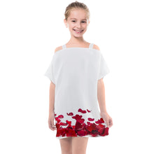 Load image into Gallery viewer, Amelia Rose red rose petals print Kids&#39; One Piece Chiffon Dress

