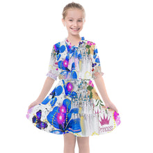 Load image into Gallery viewer, Amelia Rose princess print w/b D4F1C538-8D67-405C-8D8D-B859F259FBCD Kids&#39; All Frills Chiffon Dress
