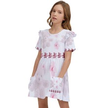 Load image into Gallery viewer, Amelia Rose bears n flowers 8C1BFEDF-9694-41F3-9E48-FCB3DEBFAB99 Kids&#39; Frilly Sleeves Pocket Dress
