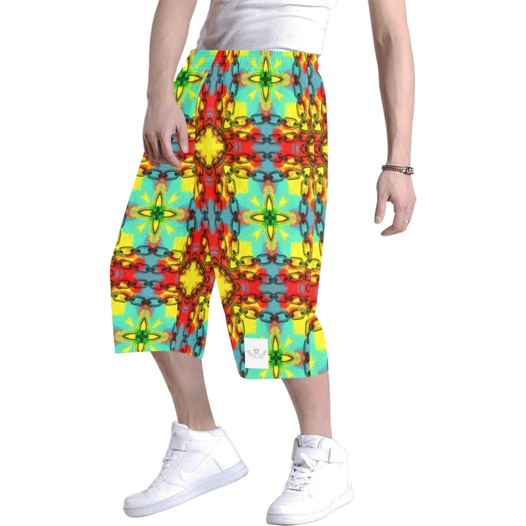 Chains print Men's All Over Print Baggy Shorts (Model L37)