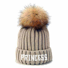 Load image into Gallery viewer, Princess print Custom Pompom Embroidery Beanie Hat - Custom Text
