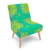 Load image into Gallery viewer, LDCC TEAL AND YELLOW CHARM designer chair
