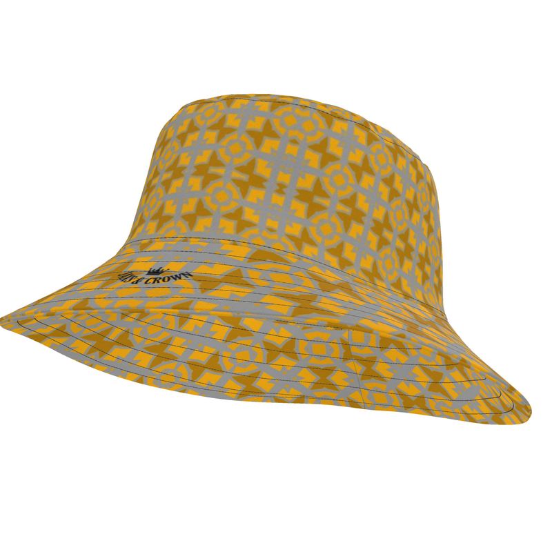 #174 JAXS N CROWN designer Bucket hat gold and gray
