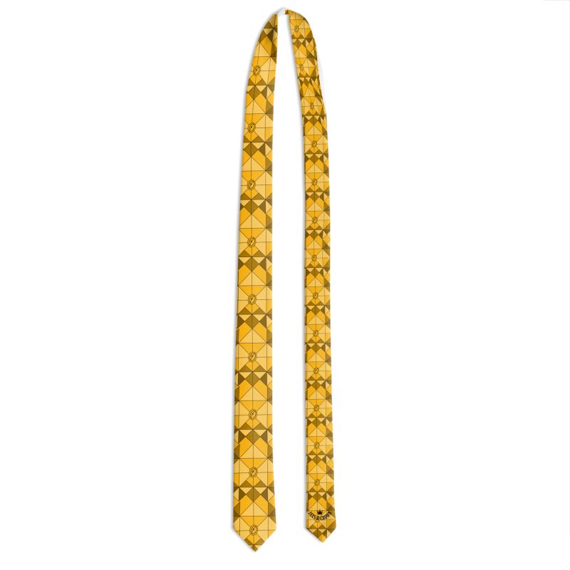 #177 JAXS N CROWN designer men’s satin Tie gold pattern