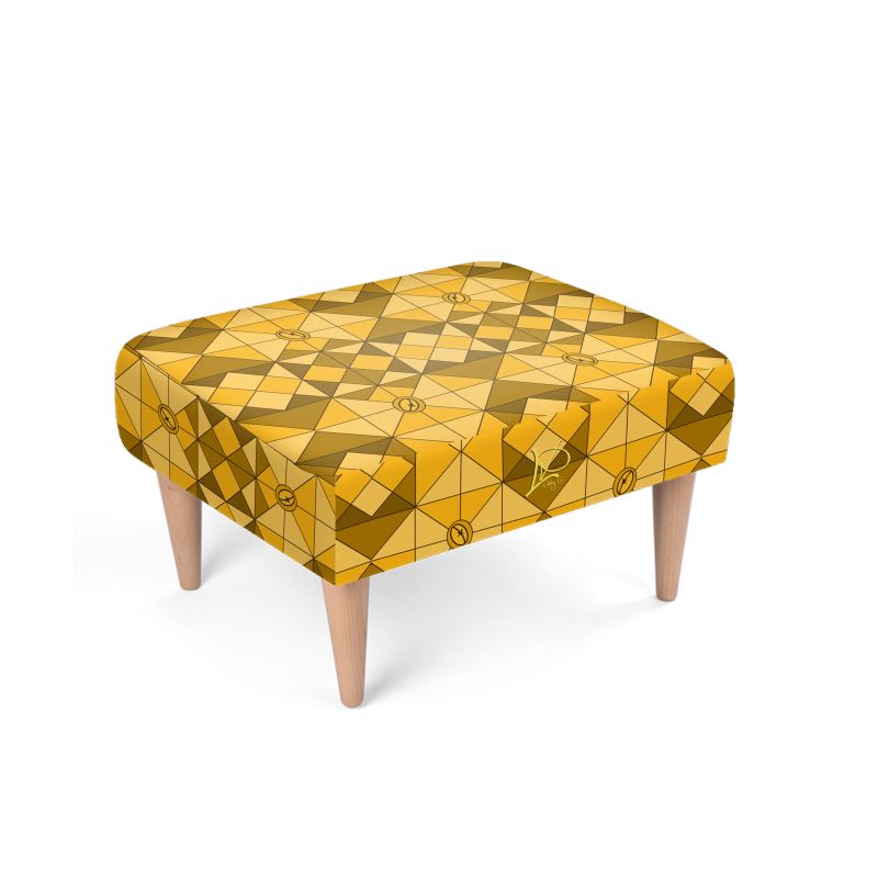 #177 LDCC designer Footstool in gold pattern
