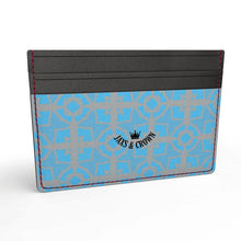 Load image into Gallery viewer, JAX N CROWN DESIGNER Leather Card Holder IN BLUE PATTERN
