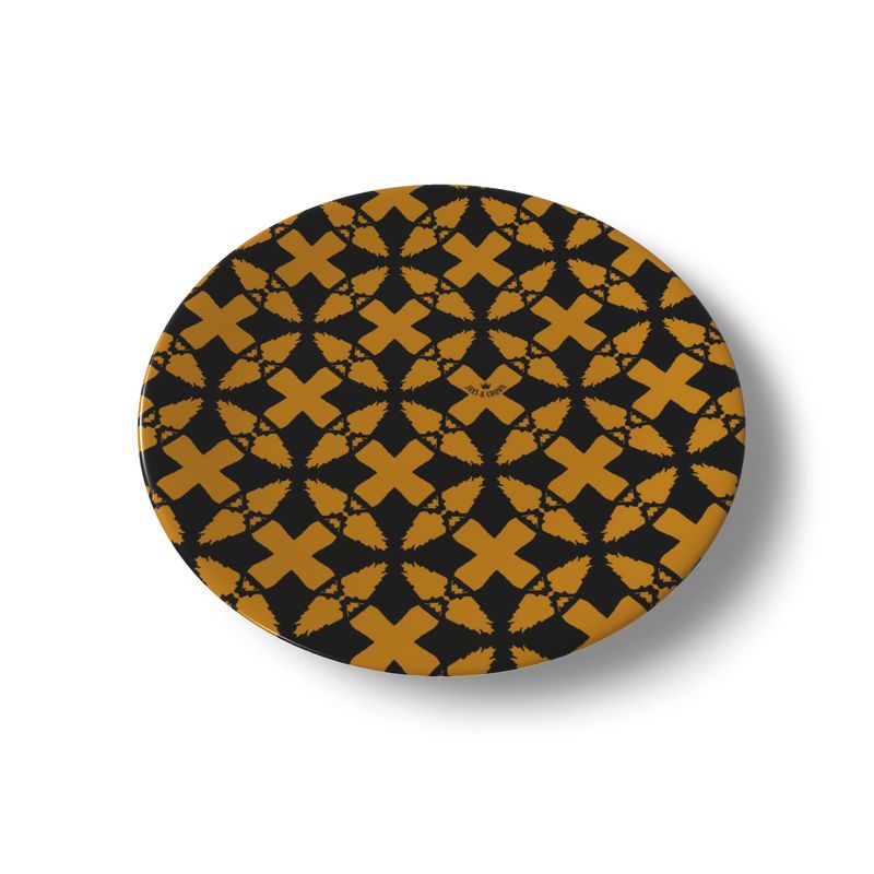 #180 JAXS N CROWN CHINA PLATE gold /black pattern
