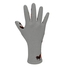 Load image into Gallery viewer, #501 cocknload Fleece Gloves gray with a rooster print
