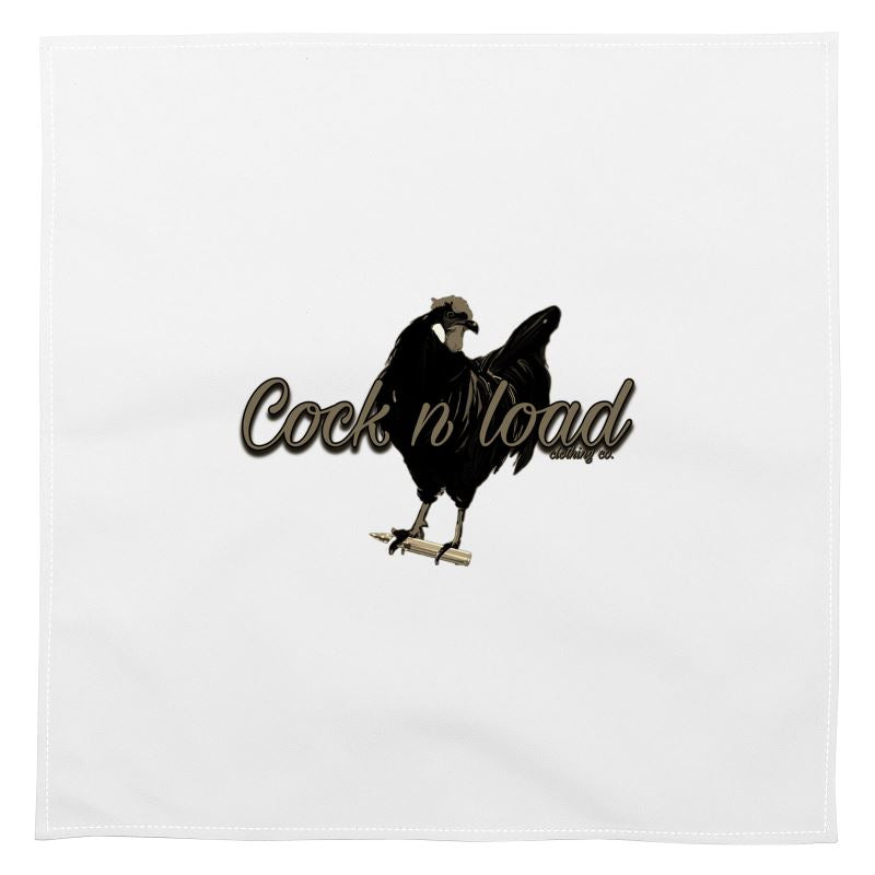 #503 cocknload cotton/silk napkins gun  print