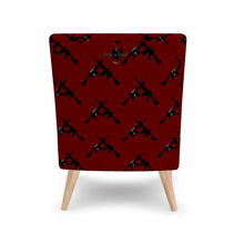 Load image into Gallery viewer, #606  CNL MODERN chair deep red/guns print
