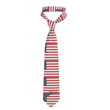Load image into Gallery viewer, #511 cocknload handmade silk tie with USA flag and gun print
