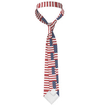 Load image into Gallery viewer, #511 cocknload handmade silk tie with USA flag and gun print
