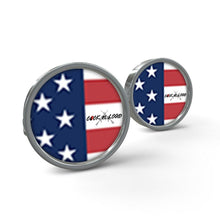 Load image into Gallery viewer, #511 cocknload Cufflinks with the USA flag and gun print
