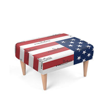 Load image into Gallery viewer, #411 cocknload Footstool with USA flag and gun print
