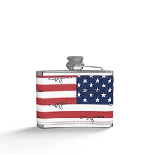 Load image into Gallery viewer, #411 cocknload leather wrapped hip flask usa print
