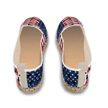 Load image into Gallery viewer, #411 cocknload loafer espadrilles gun and USA flag print
