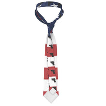 Load image into Gallery viewer, Handmade Silk Tie patriotic, print red, white and blue
