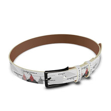 Load image into Gallery viewer, #422 cocknload leather belt w/ rooster/gun print

