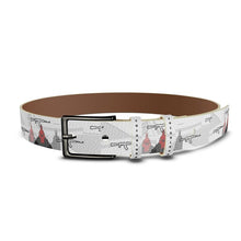 Load image into Gallery viewer, #422 cocknload leather belt w/ rooster/gun print
