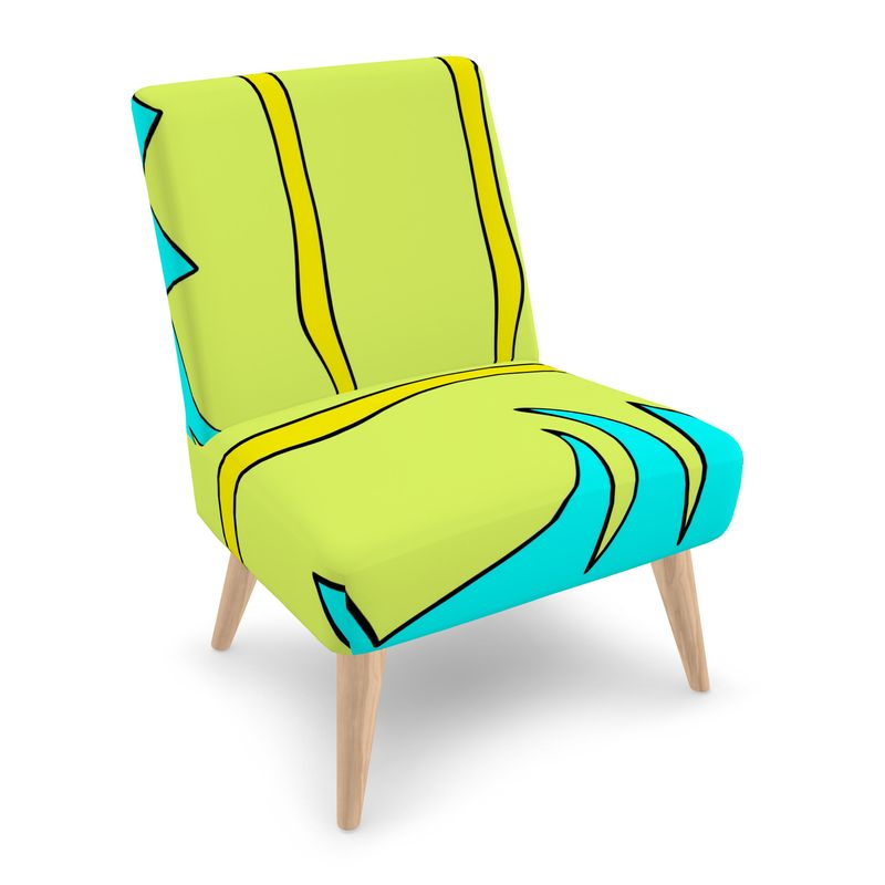 #428 cocknload modern chair lime/teal/yello print